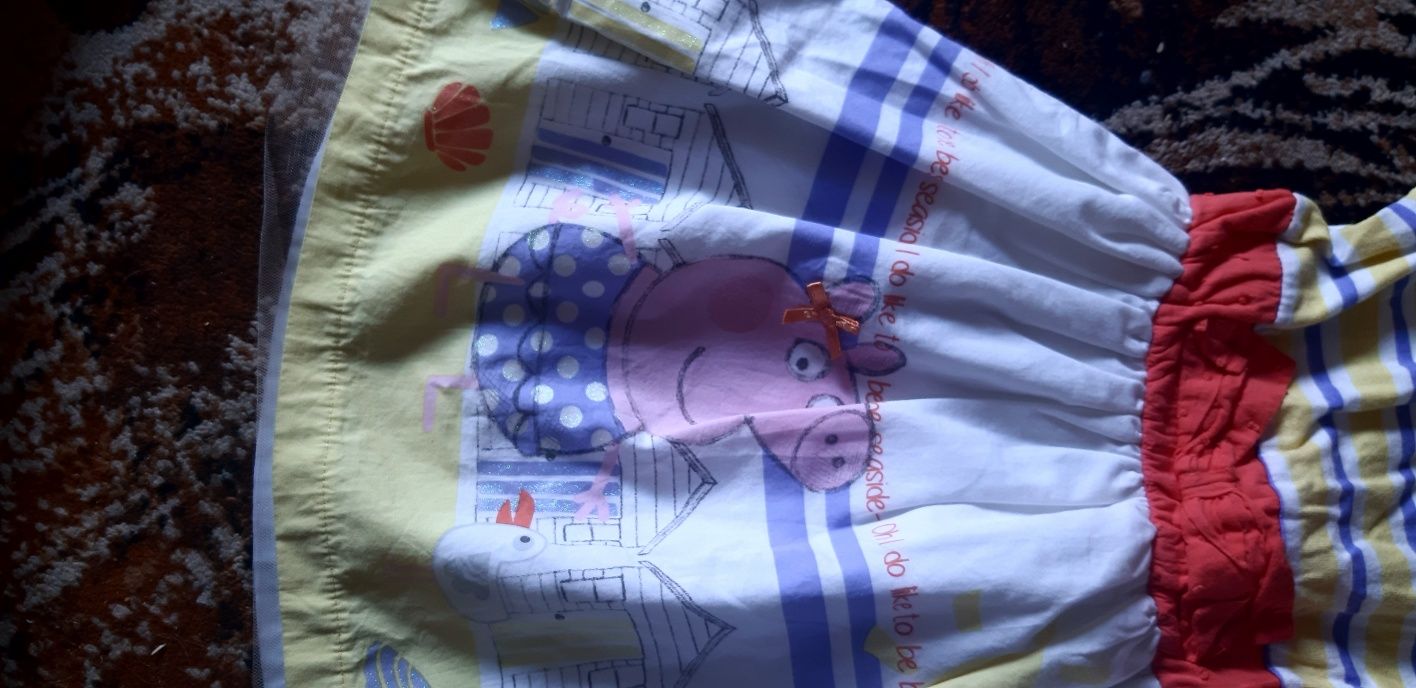 Peppa Pig śliczna letnia sukienka ze Świnka Peppa 110-116 cm jak nowa