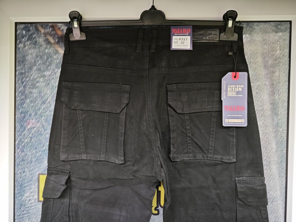 Spodnie bojówki nowe czarne