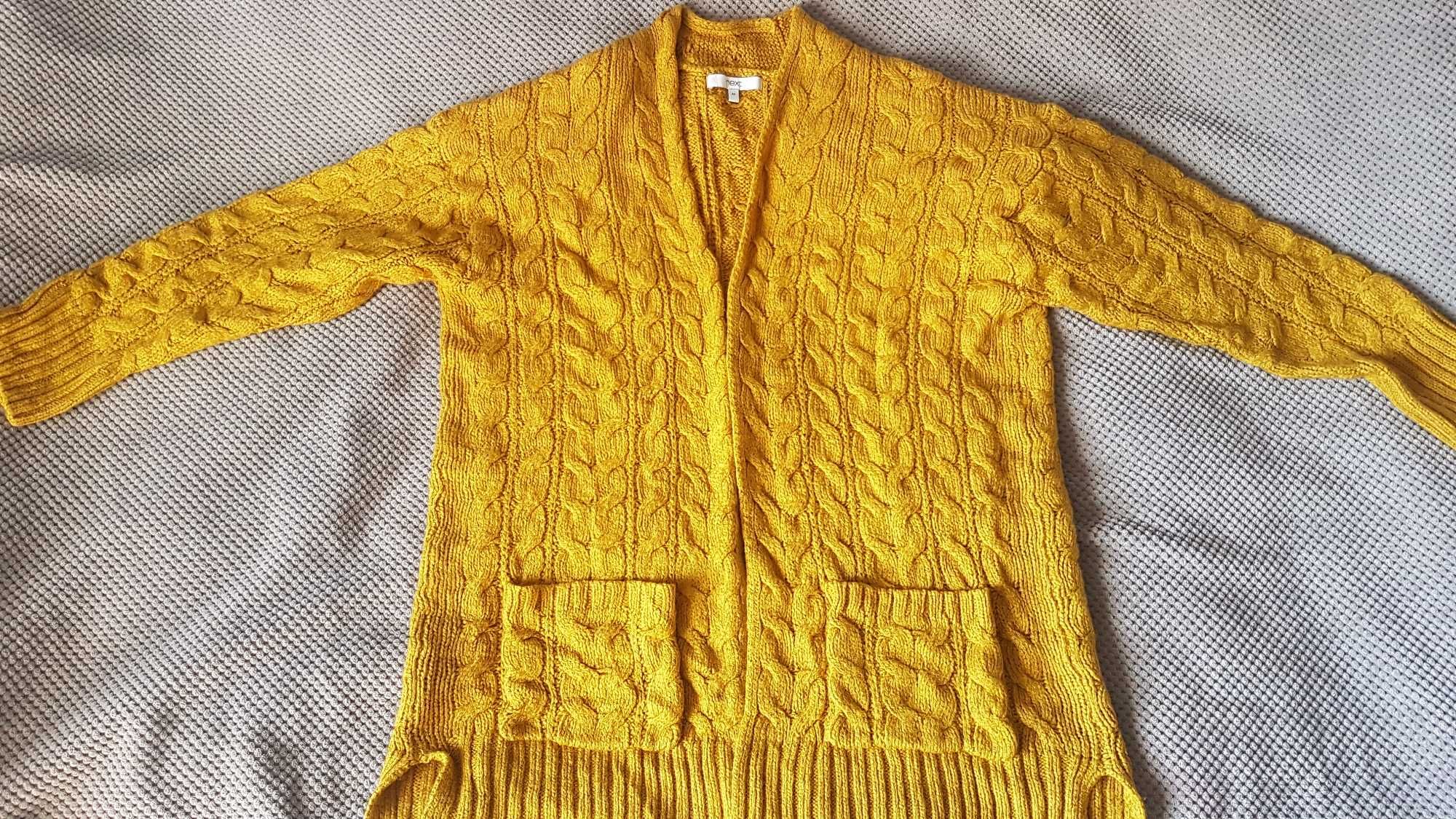 Musztardowy sweter/kardigan NEXT M/L/XL - nowy