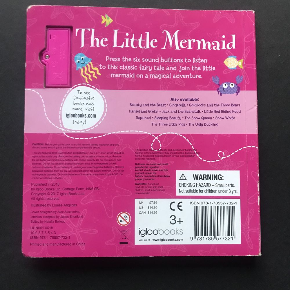 Бу музична книжечка igloobooks русалочка the little Mermaid