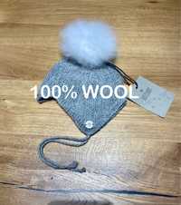 Nowa czapka bonetka z wełny alpaki 100% HUTTELiHUT babyhut