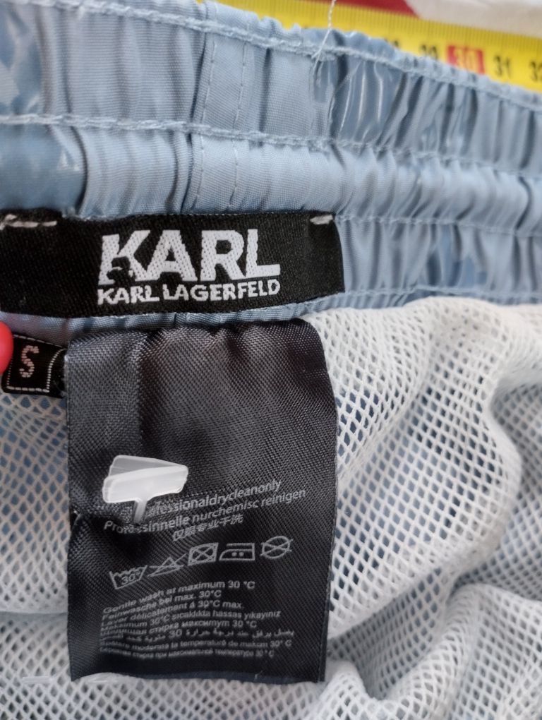 Karl Lagerfeld  orginał szorty spodenki sportowe niebieskie logo S/M