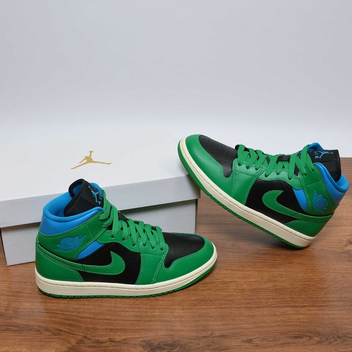 Nike Air Jordan 1 Mid Lucky Green кроссовки оригинал 38.5 (BQ6472-033)