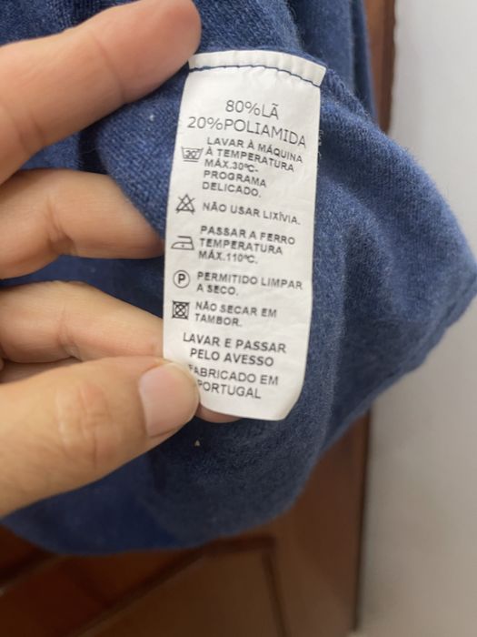 Casaco azul em lã