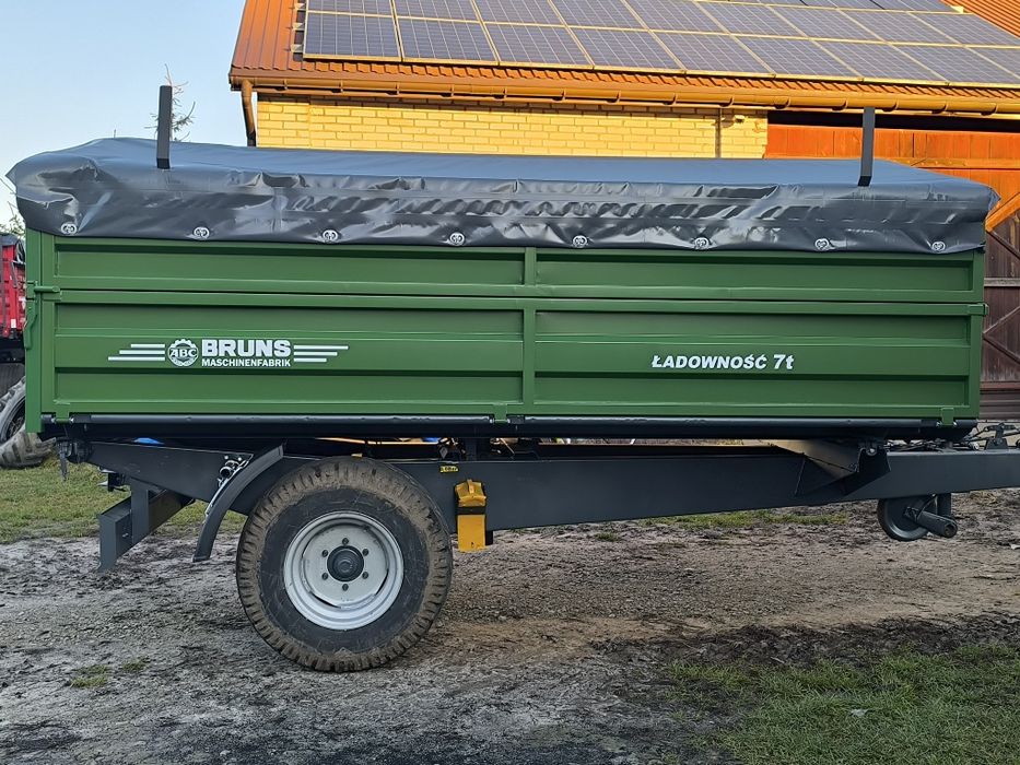 Przyczepa 1-osiowa niemiecka BRUNS wywr.3str Nowa po odbudowie