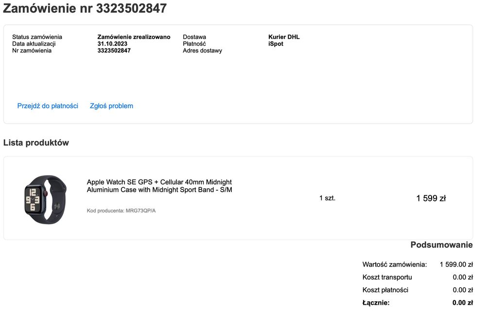 Apple Watch SE 2 gen. GPS + Cellular 40mm Midnight