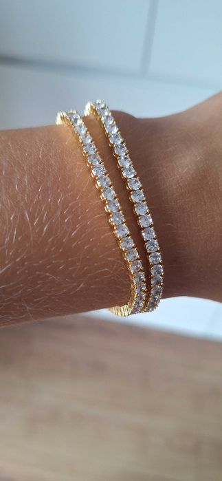 Bransoletka złota swarovski tennis cyrkonie matrix zapiecie bransoleta