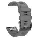 Szary gładki nowy pasek do zegarka Garmin QuickFit 26mm
