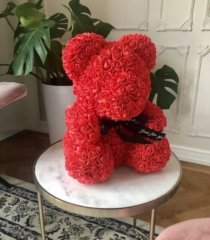 Miś z róż ROSE BEAR 40cm XXL