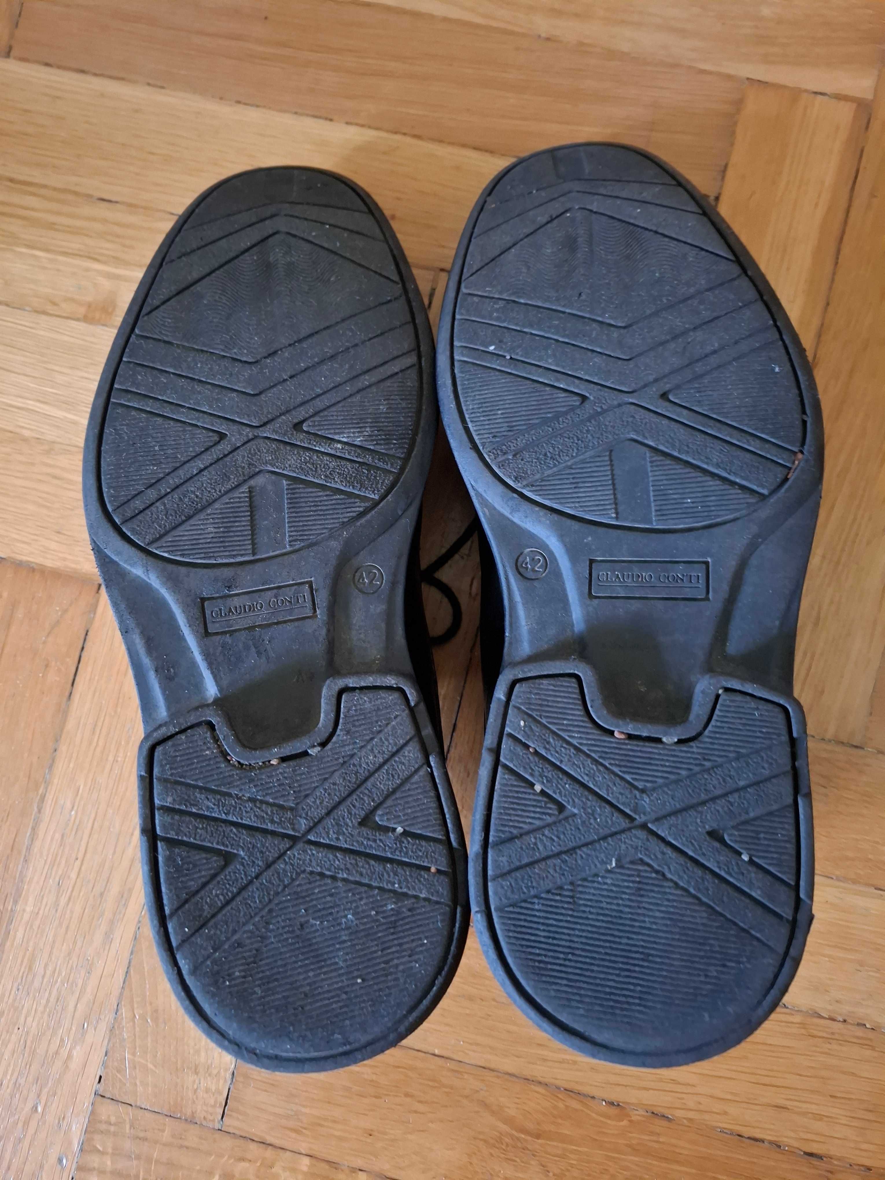 Buty do garnituru okazjonalne skóra czarne rozmiar 42
