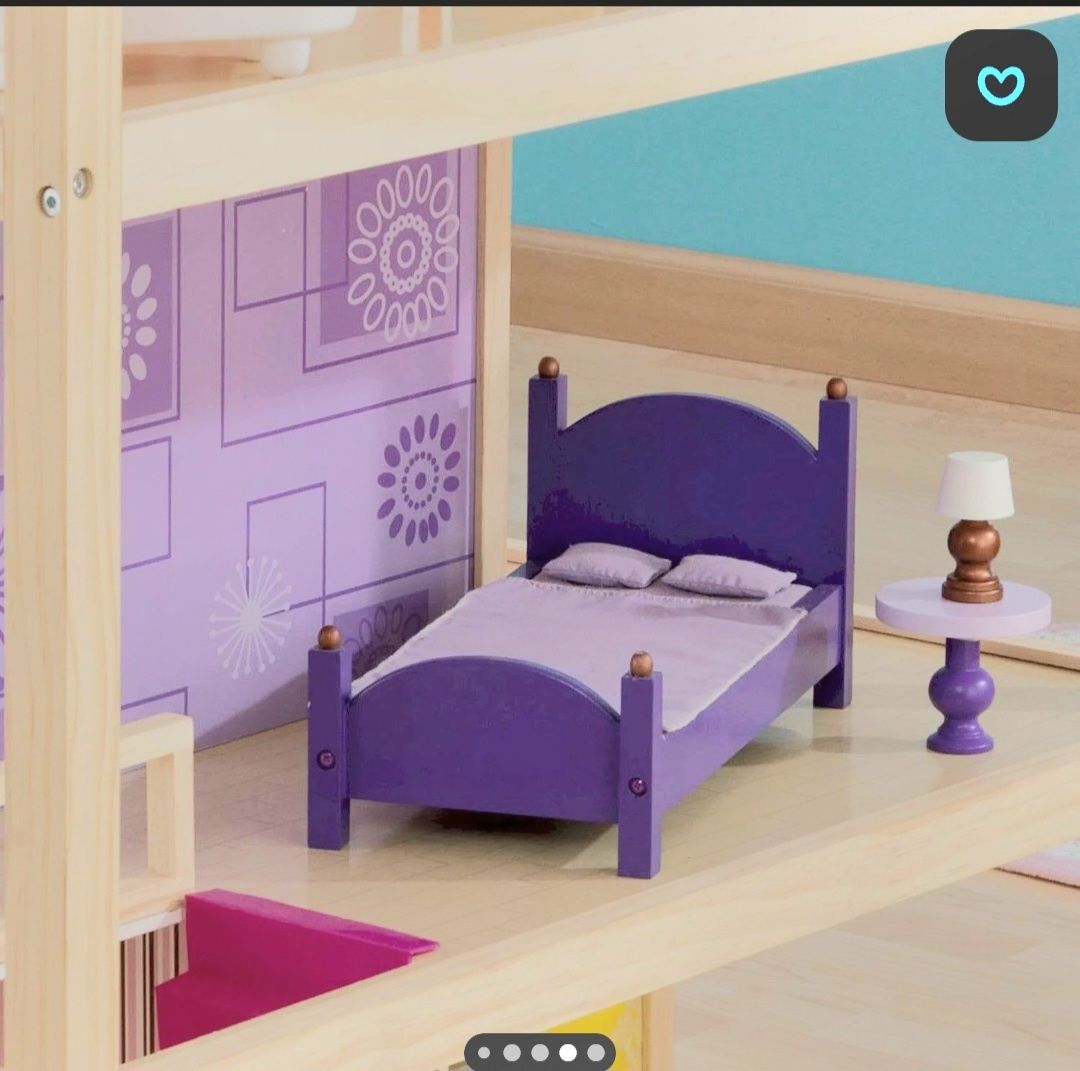 Кукольный домик KidKraft открытый на 360 на колесиках с мебелью 46 пр.