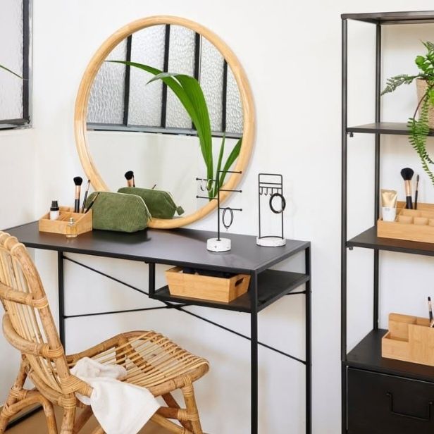 Espelho 80 cm de Diâmetro ( redondo) / Madeira rubberwood