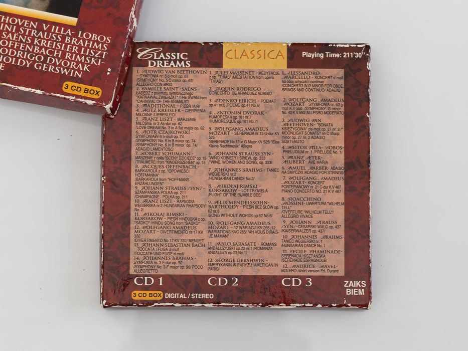 3 CD HITY muzyki klasycznej Classic Dreams Płyty CD komplet