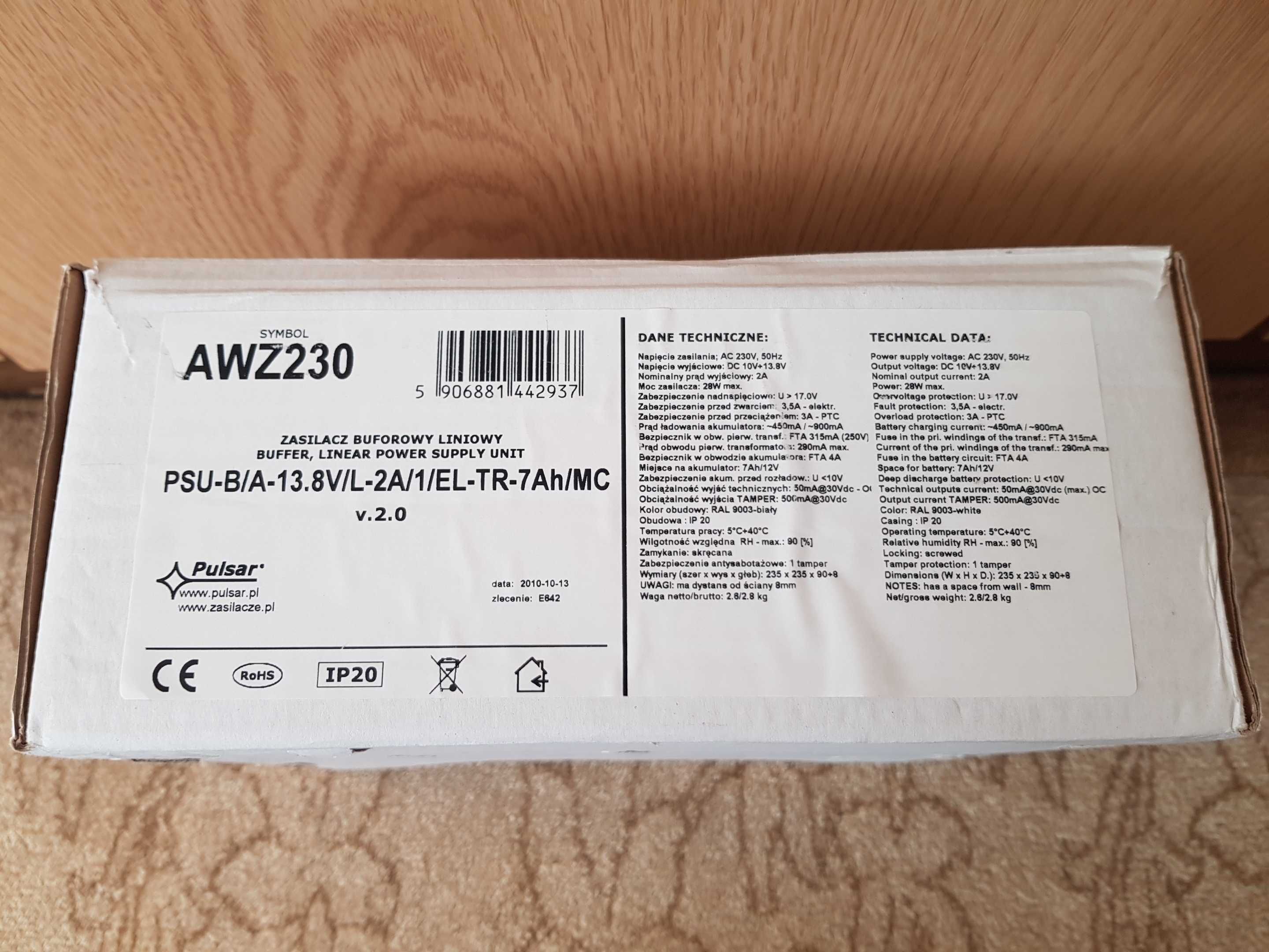 Zasilacz buforowy liniowy Pulsar AWZ 230 - Nowy