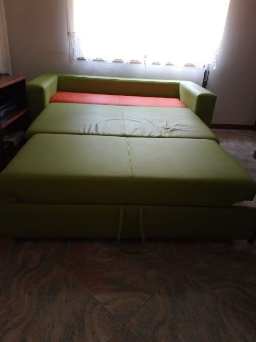 Sofá-Cama verde e laranja quarto ou sala