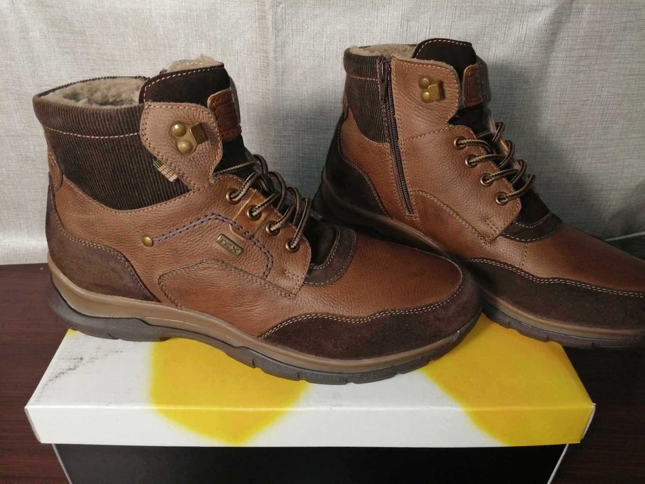 LONGO Nowe Buty Męskie Ciepłe Trapery Ocieplane Skóra 44 Oryginalne