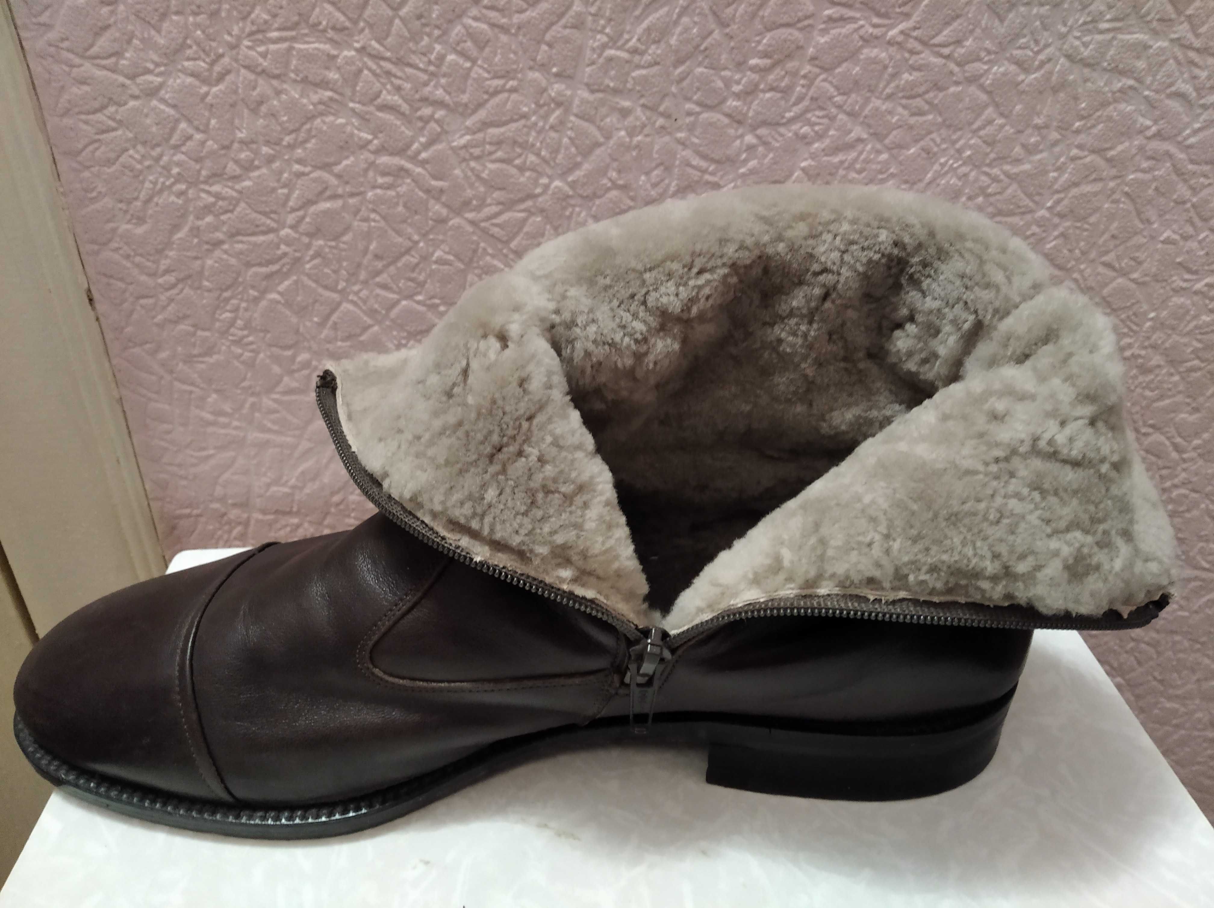 Зимние сапоги мужские ботинки натуральная кожа мех Davos Германия!