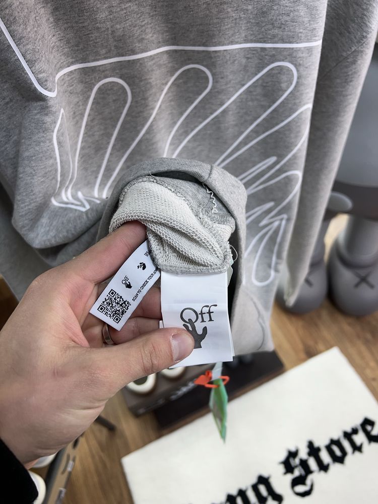 Худі Off-White c/o Virgil Abloh Wave Outline Diagonal Print Grey