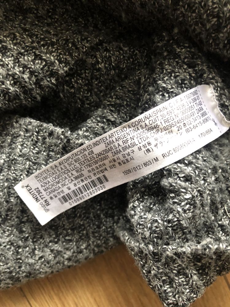 Zara sweter dzianinowy oversize bluza z kapturem M
