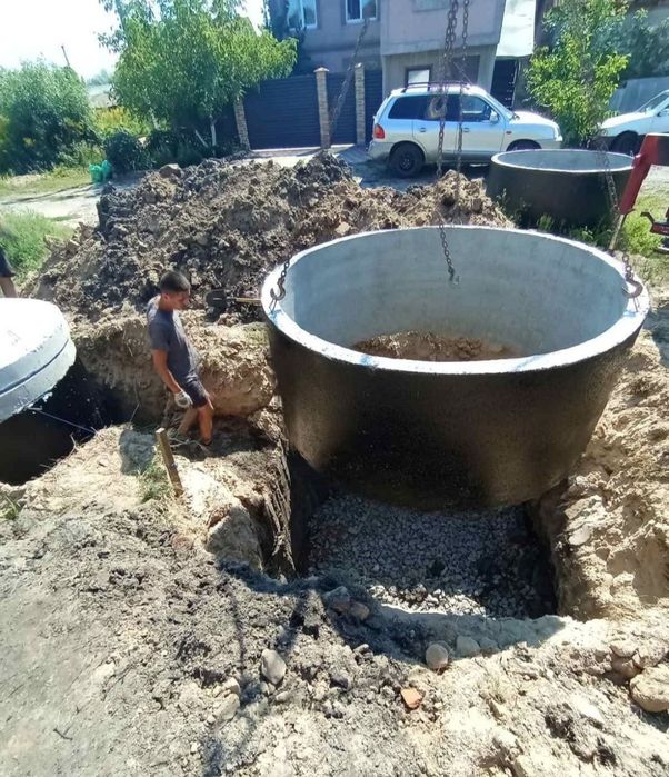 Септик з бетонних кілець, доставка і монтаж 5/8/10/18 куб.