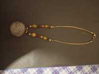 Monet ожерелье кулон подвеска позолоченная с натуральными камнями