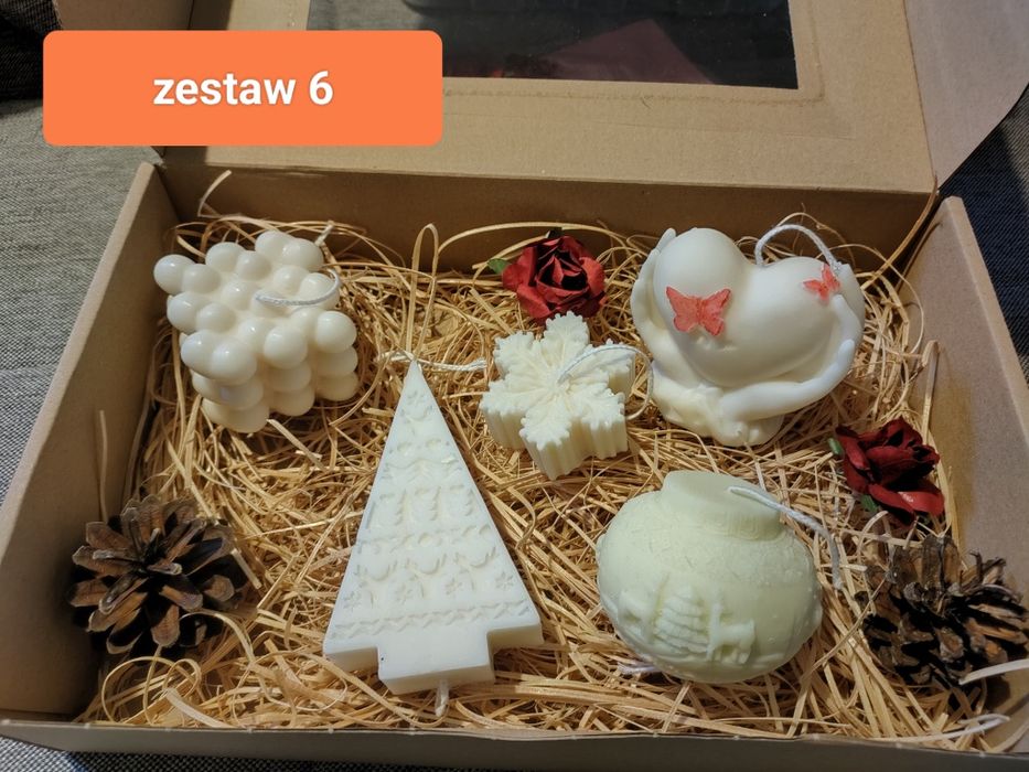 Świece ozdobne zestaw 5 świec