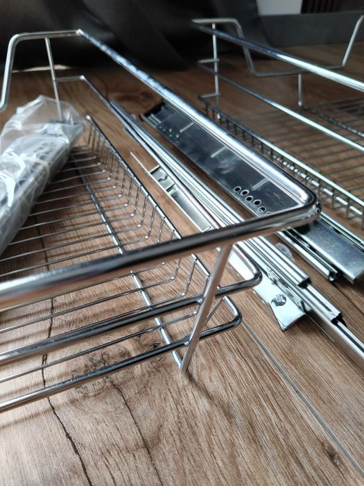 2xszuflada teleskopowa, kosz cargo, półka kuchenna, 45 cm