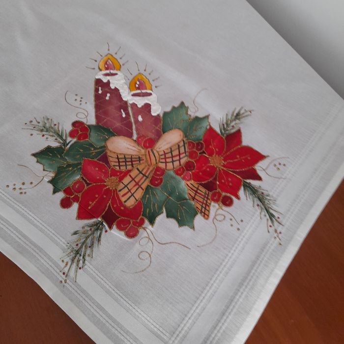 Toalhas de Natal  pintadas à mão