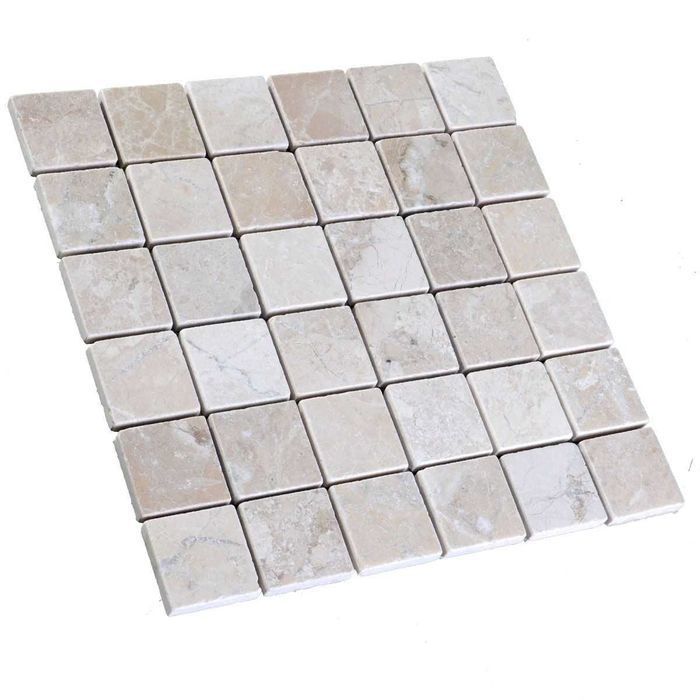 Mozaika marmurowa Queen Beige bębnowany 30,5x30,5x1 cm 2,5 cm lub 4,8