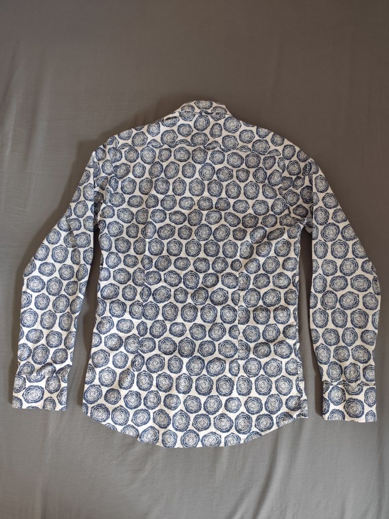 Koszula męska PAKO LORENTE slim fit S biało-niebieska