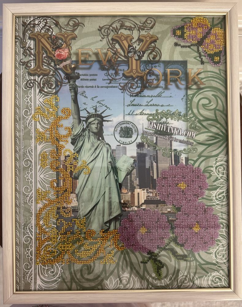 Нью - Йорк (New York) вишивка бісером ручної роботи, 30,5х39 см
