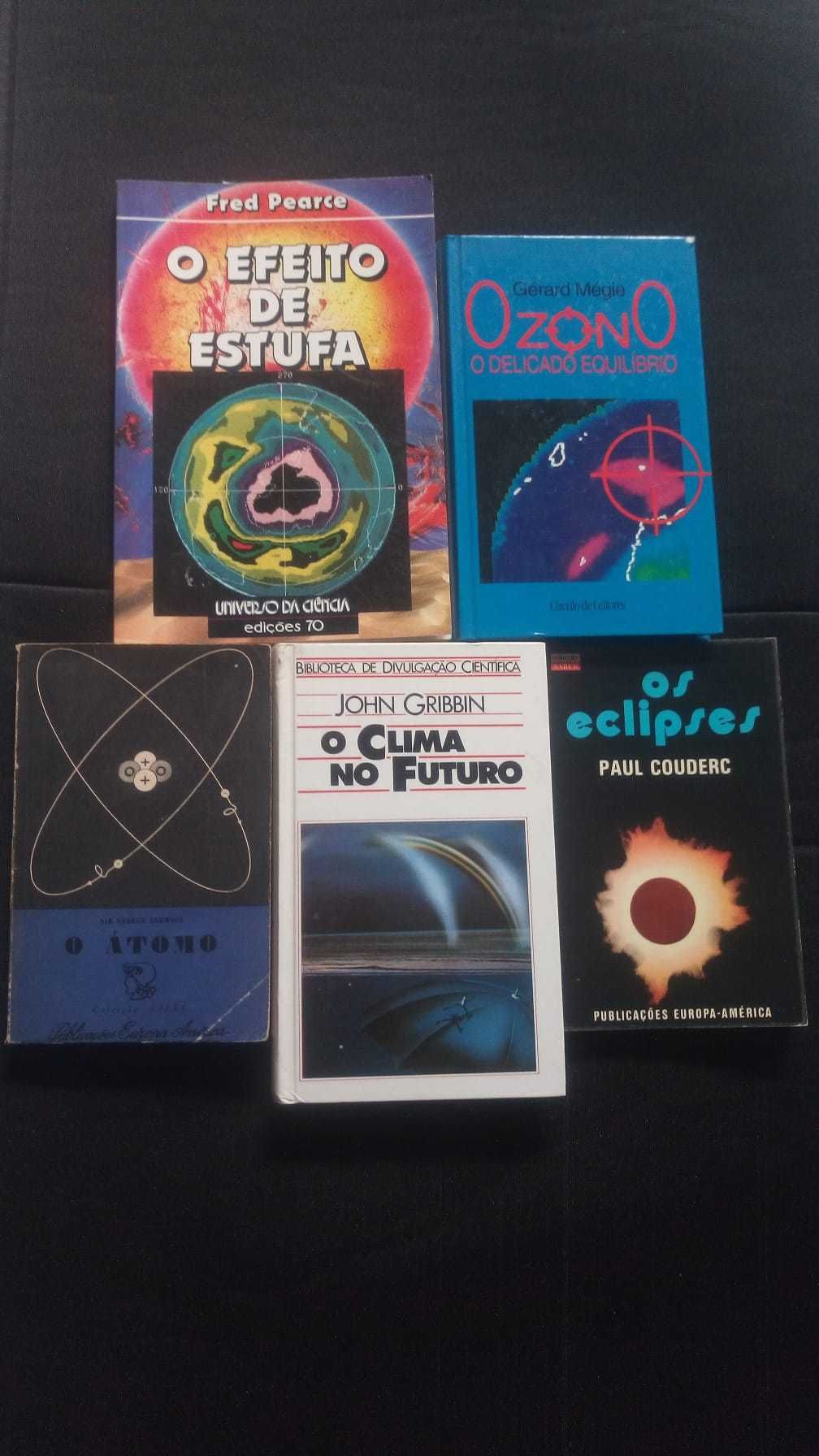 Conjunto 6 livros ciências eclipses átomo ozono clima universo