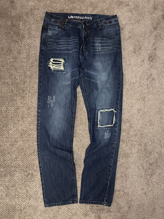 spodnie meskie jeansowe z przetarciami central cee