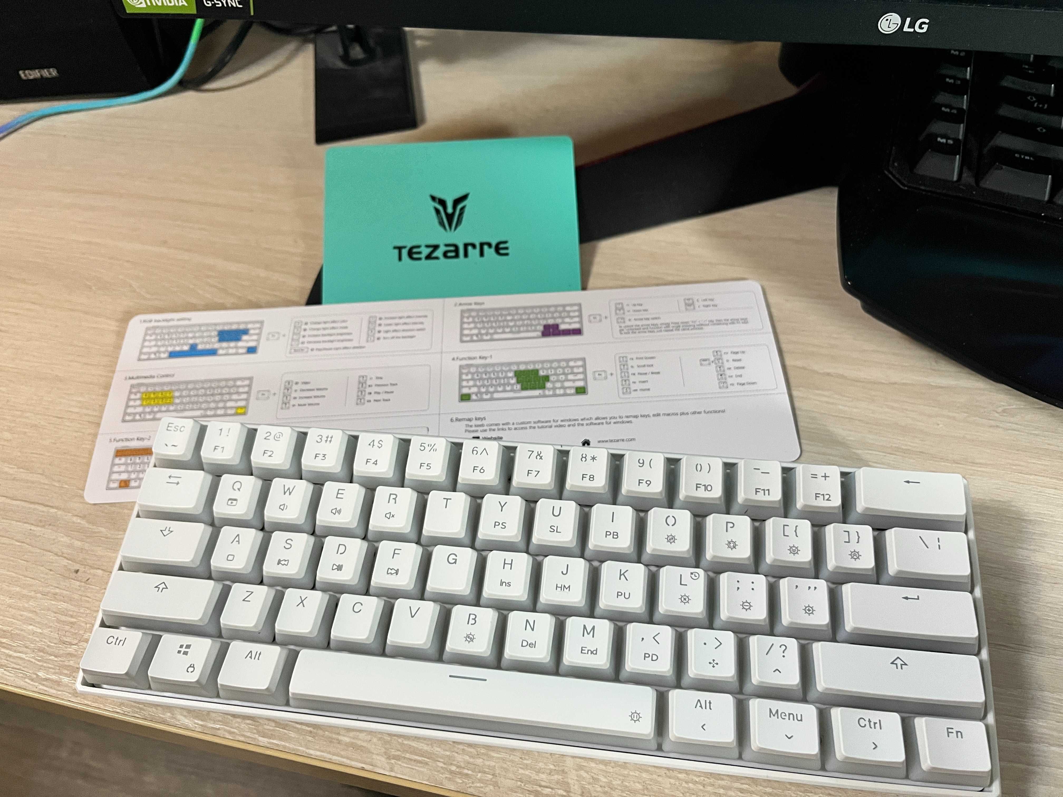 Tezarre TK61 60% Hotswap Mechanical Keyboard PBT Pudding Keycaps