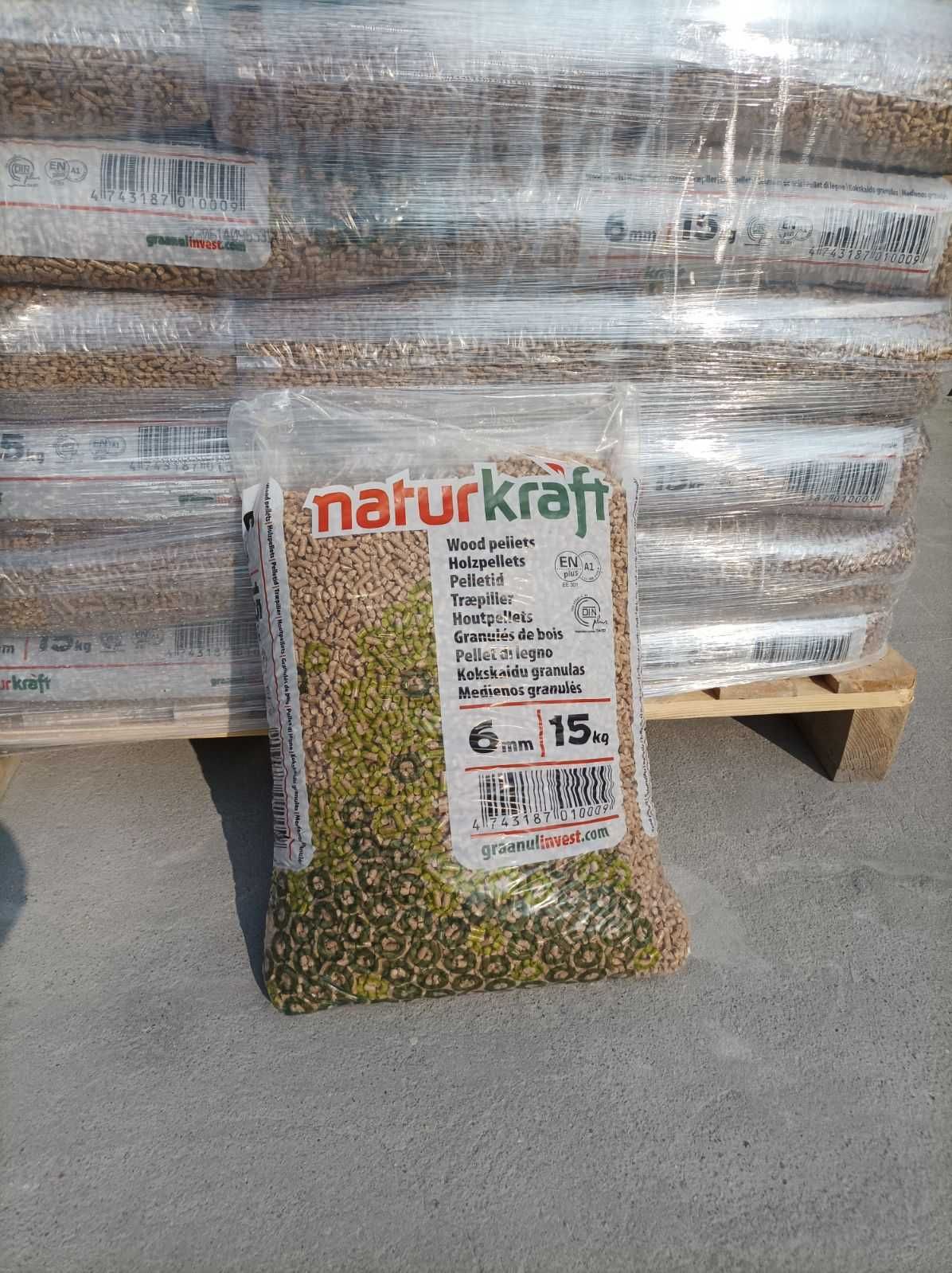 Pellet Naturkraft DINplus, ENplus, pelet certyfikowany, iglasty +liść.