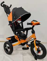 Дитячий триколісний велосипед коляска ФАРА USB, надувні колеса