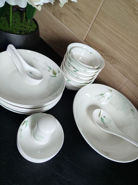 Komplet zestaw obiadowy talerze z wysokotemperaturowej porcelany Jingd