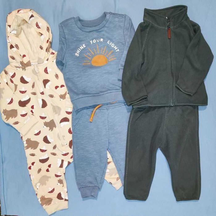 Осінній флісовий костюм і теплий одяг на хлопчика 74 розмір, 6-9 міс