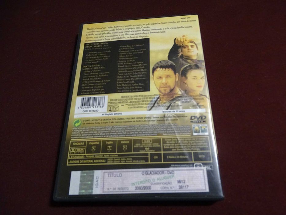 DVD-O Gladiador/Edição 2 discos-Ridley Scott