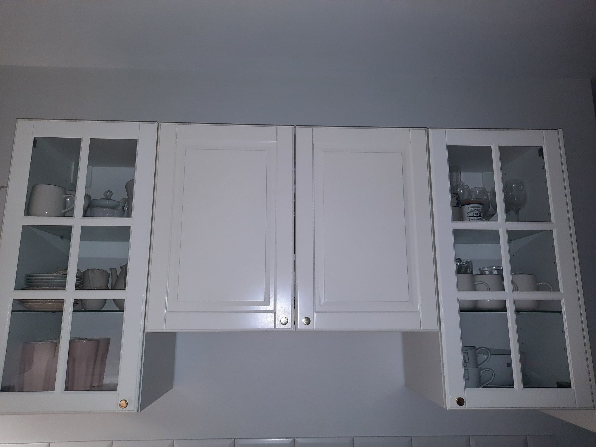 Szafki kuchenne wiszące nowe fronty witryna Ikea Metod Bodbyn 160 cm