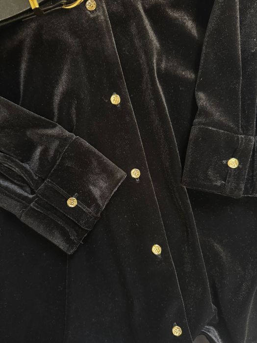 Велюрова сукня з ременем ZARA S