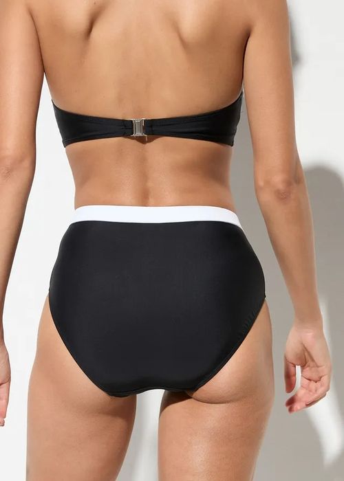 B.P.C figi bikini czarne z białym pasem maxi ^40