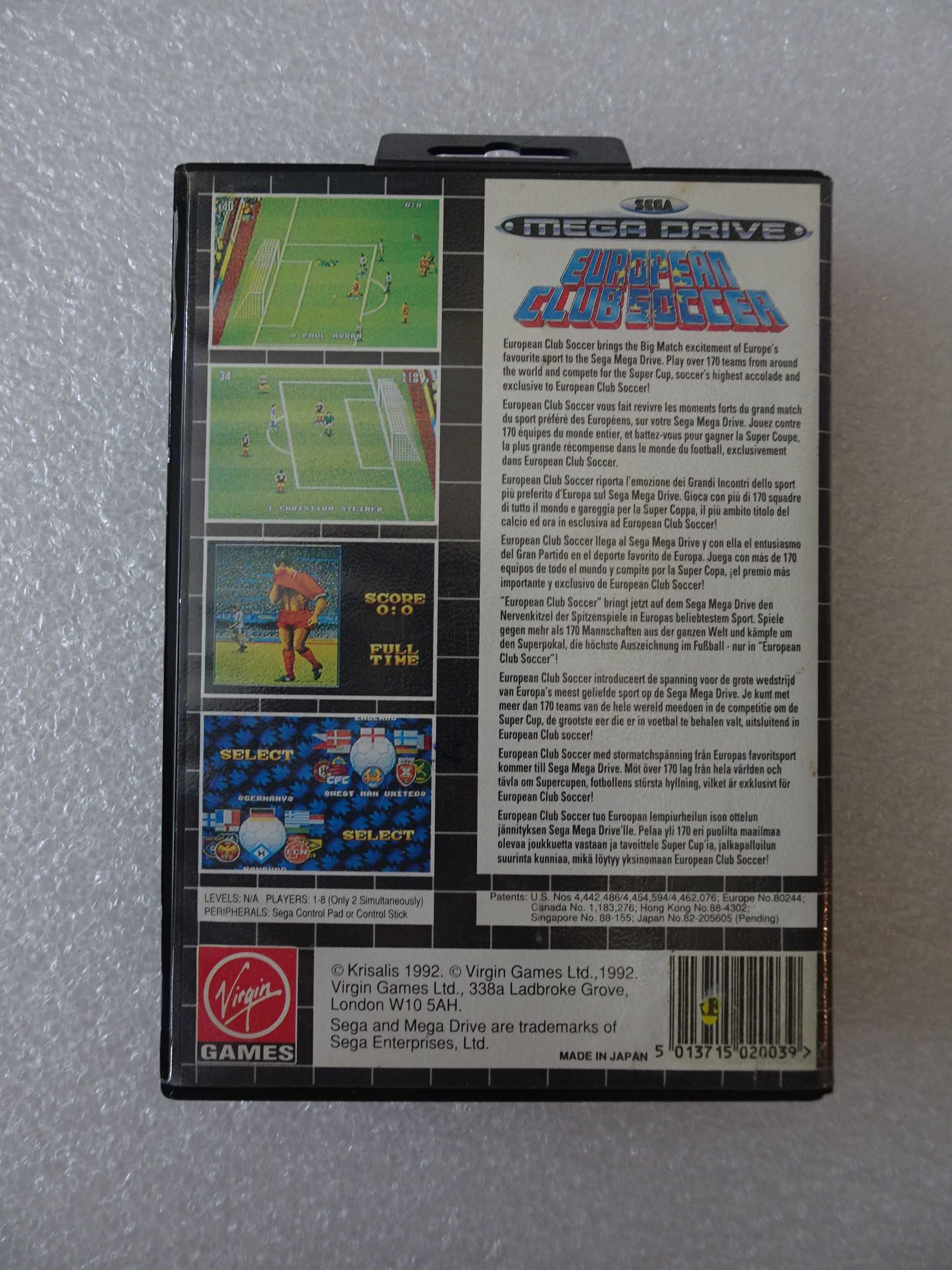 Jogo Mega Drive - European Club Soccer