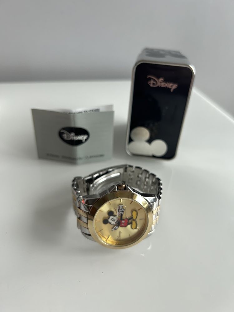 Oryginalny nowy złoty zegarek Disney Mickey limited edition