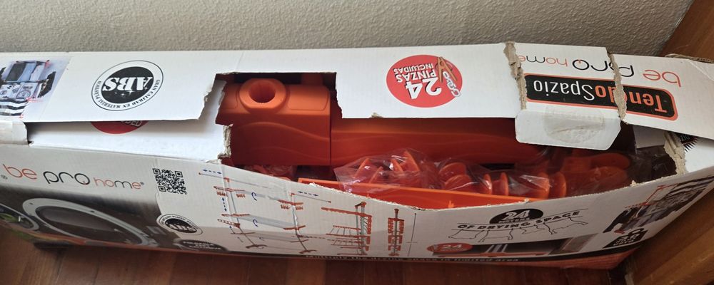 TendoSpazio Vertical Clothes Airer – 24 Metres of Drying, Adjustable,