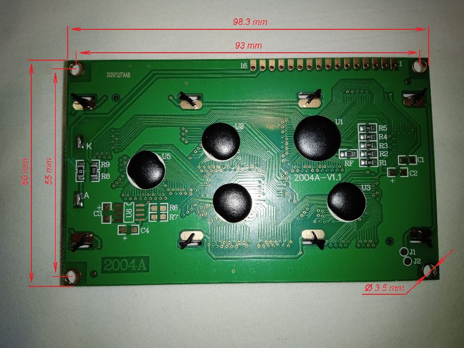 Дисплей LCD0802/1602/2004. Живлення 5V