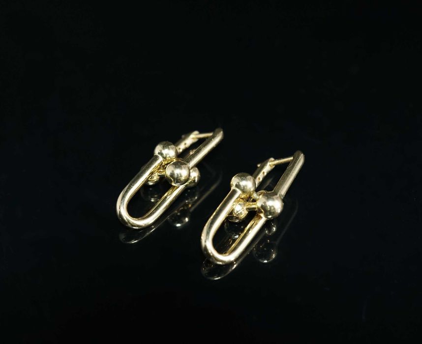 Złoto 585 - Złote wiszące kolczyki