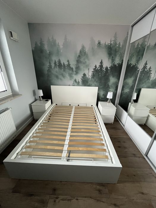 Łóżko malm 140x200 + 2 szafki nocne