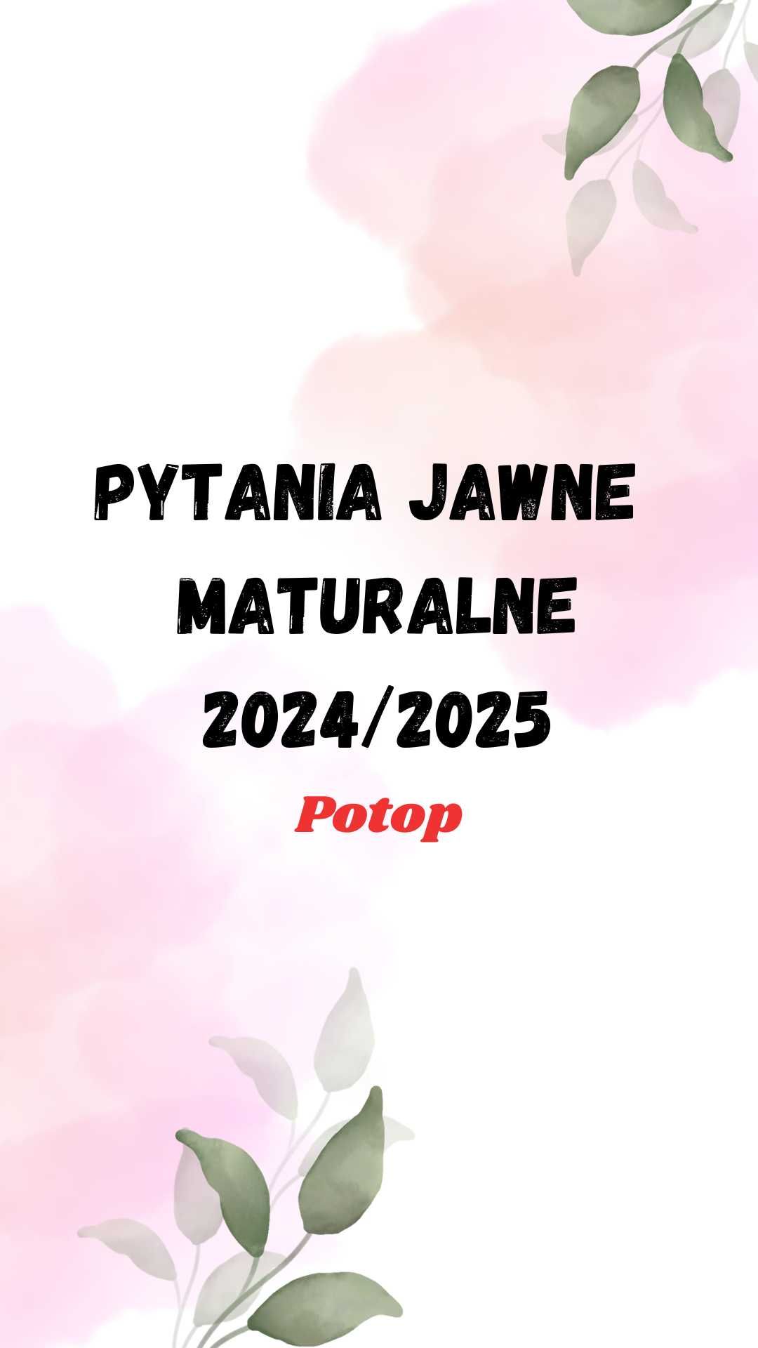 Opracowane pytania jawne matura polski 2024/2025 Potop