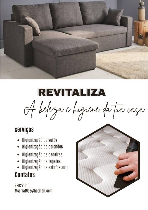 Higienização de Sofás, Tapetes entre outros